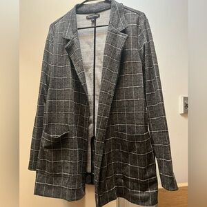 Banana Republic Black and Gray Plaid Blazer (Large)
